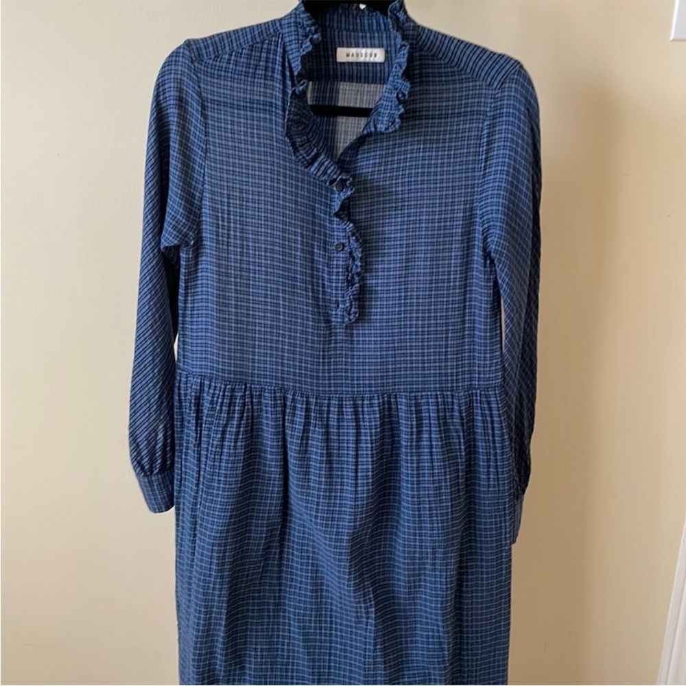 MASSCOB Betty blue plaid dress, size EU XS/ US 4 - Picture 12 of 16